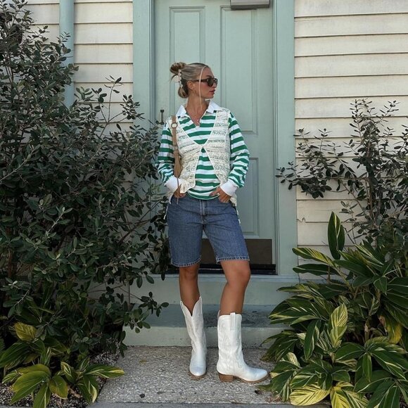 Women's White Comfortable Pointed Toe Embroidered Western Cowgirl Boots - Picture 2 of 8